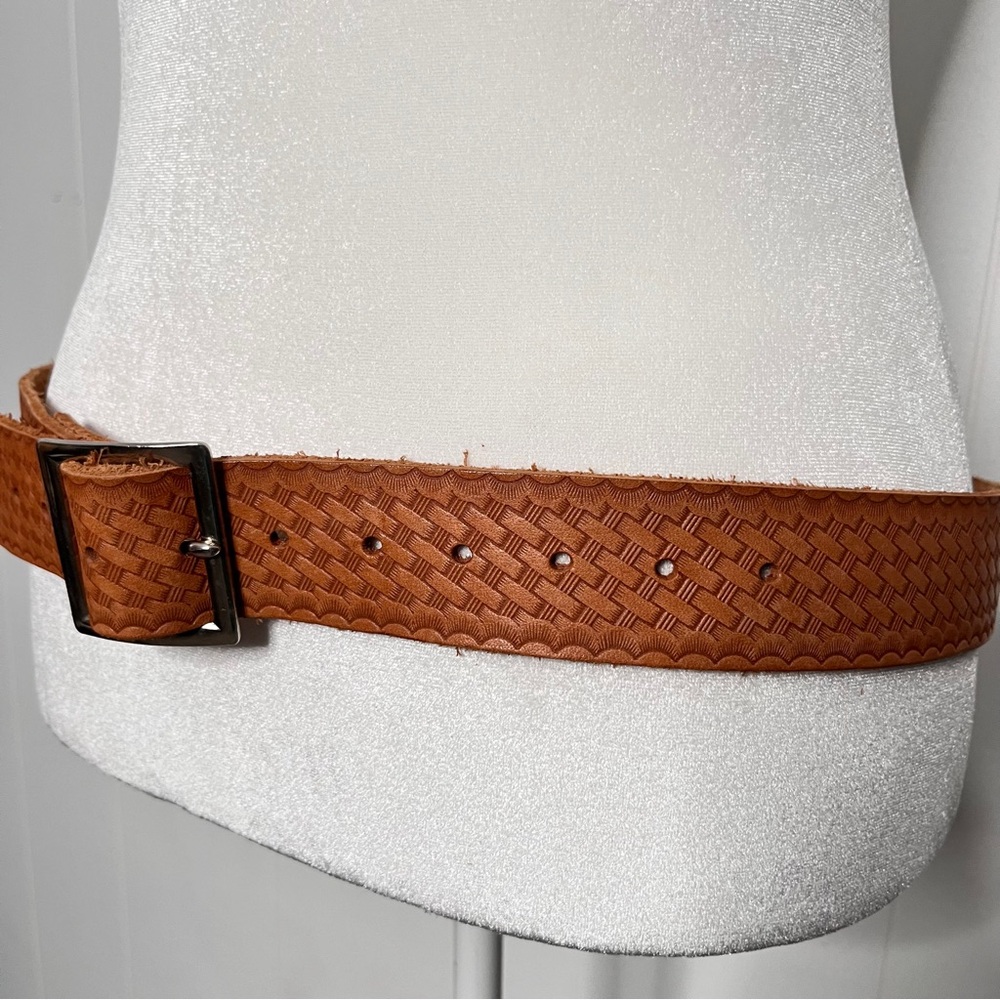 True Value Mechanic Professional Basket Weave Embossed Brown Belt Men's Size 40